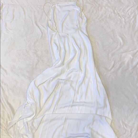 June and Hudson white high neck gown with thigh slit | Sz S - Picture 3 of 9